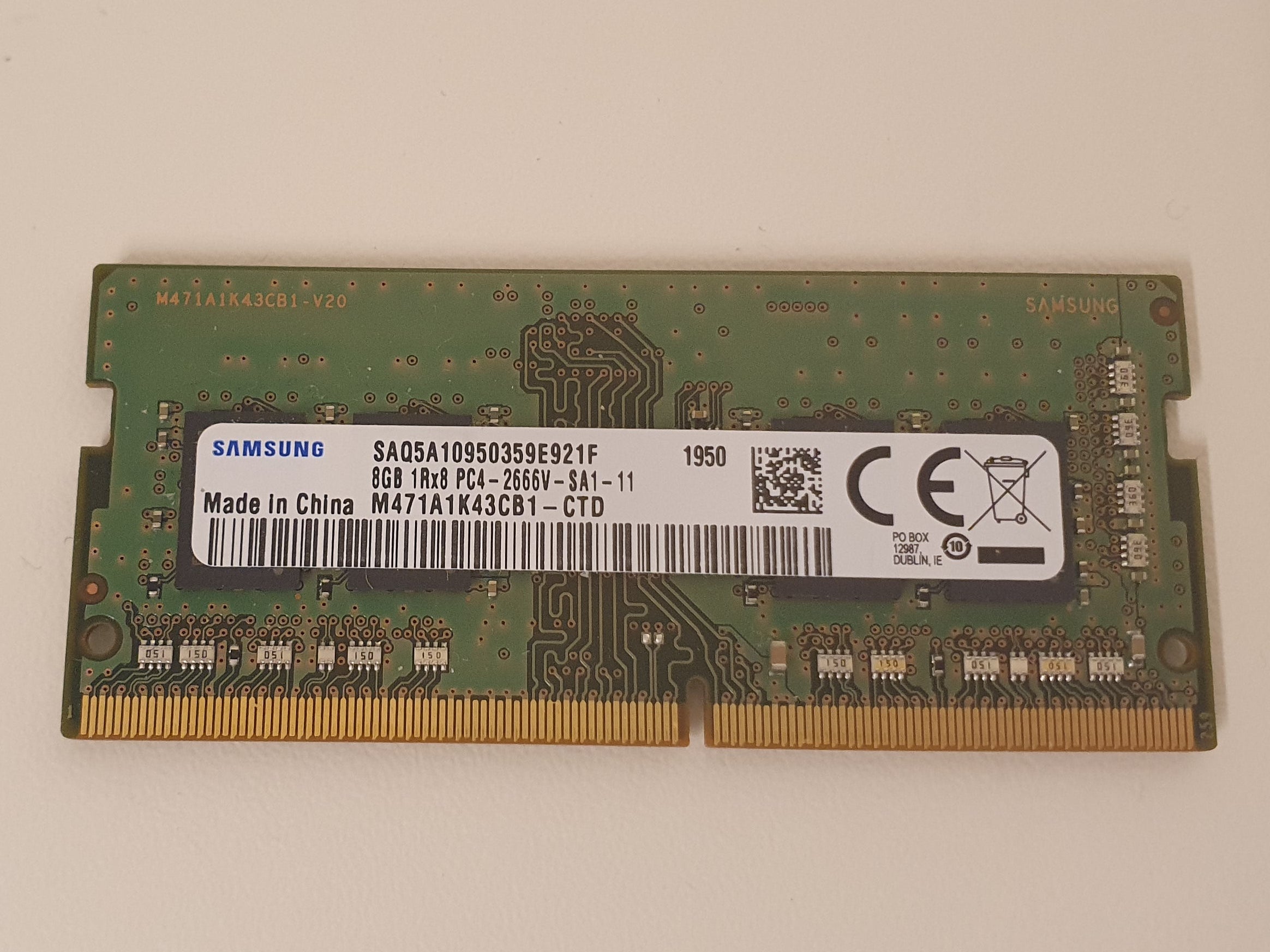 Samsung M471A1K43CB1-CTD 8 GB DDR4 2666 MHz