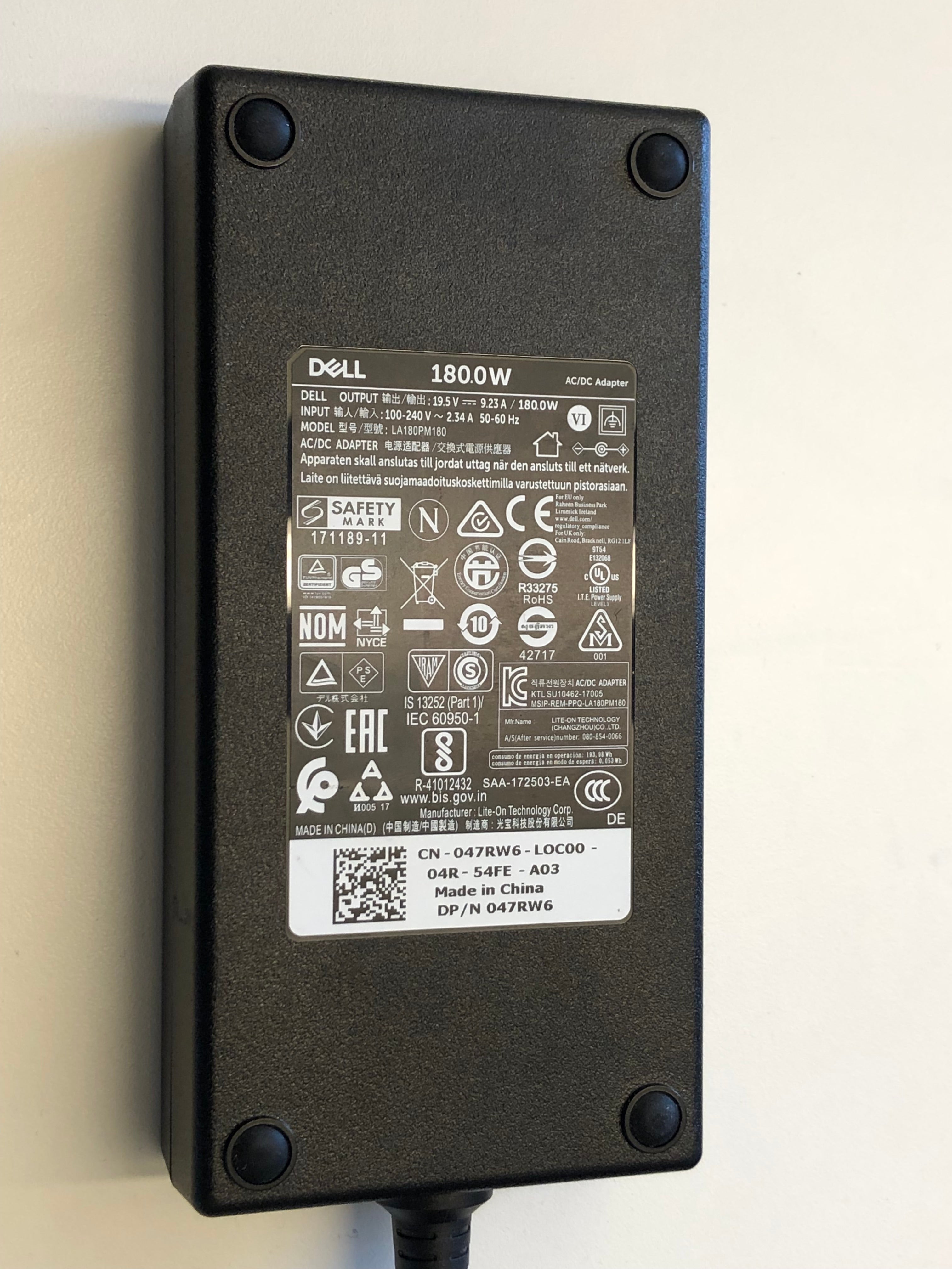 Dell Strömadapter 180W (Ø 7.4×5.0 mm)